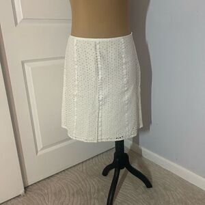 Rafaella Eyelet Cotton White Skirt 12